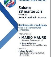 AMMINISTRATIVE 2015/ “Cambiamento e tradizione: verso le elezioni comunali” prossimo evento dei Popolari per l’Italia a Macerata